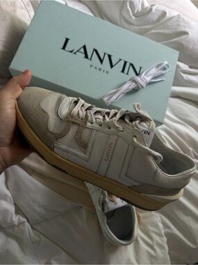Lanvin Cream & White Low-Top Sneaker